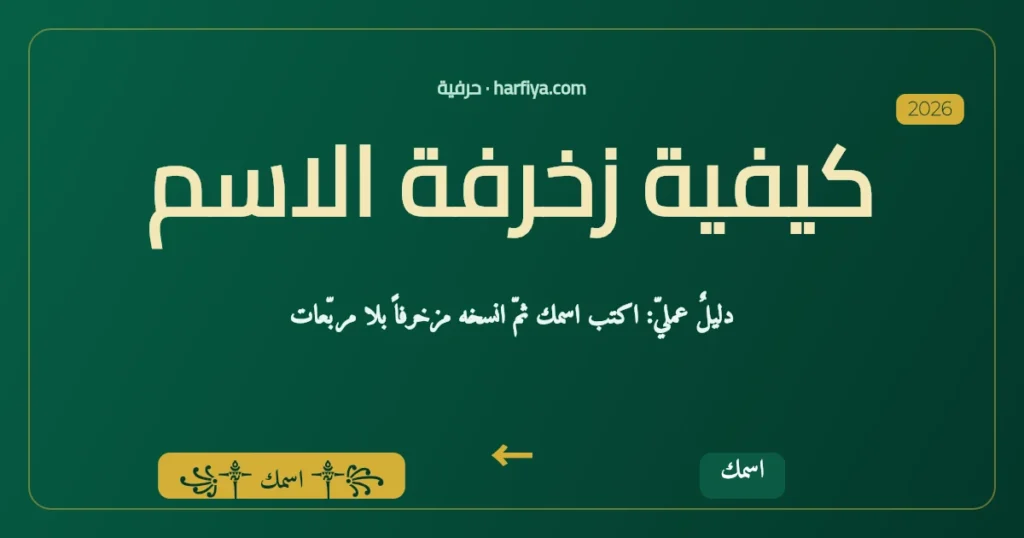 كيفية زخرفة الاسم خطوة بخطوة بلا مربّعات — حرفية